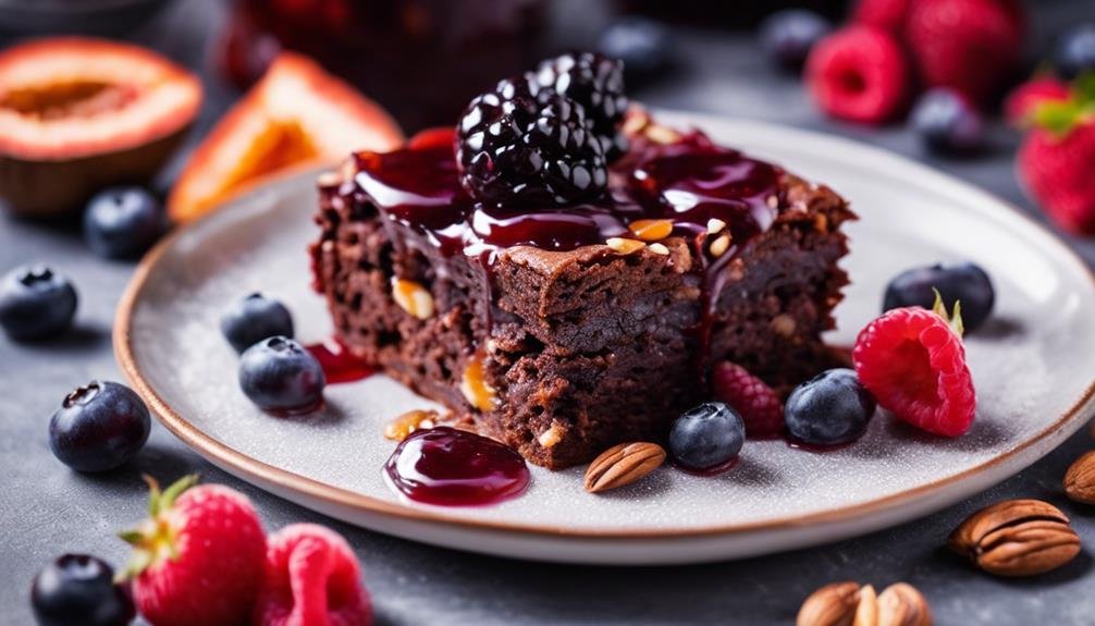 delicious brownies with jam