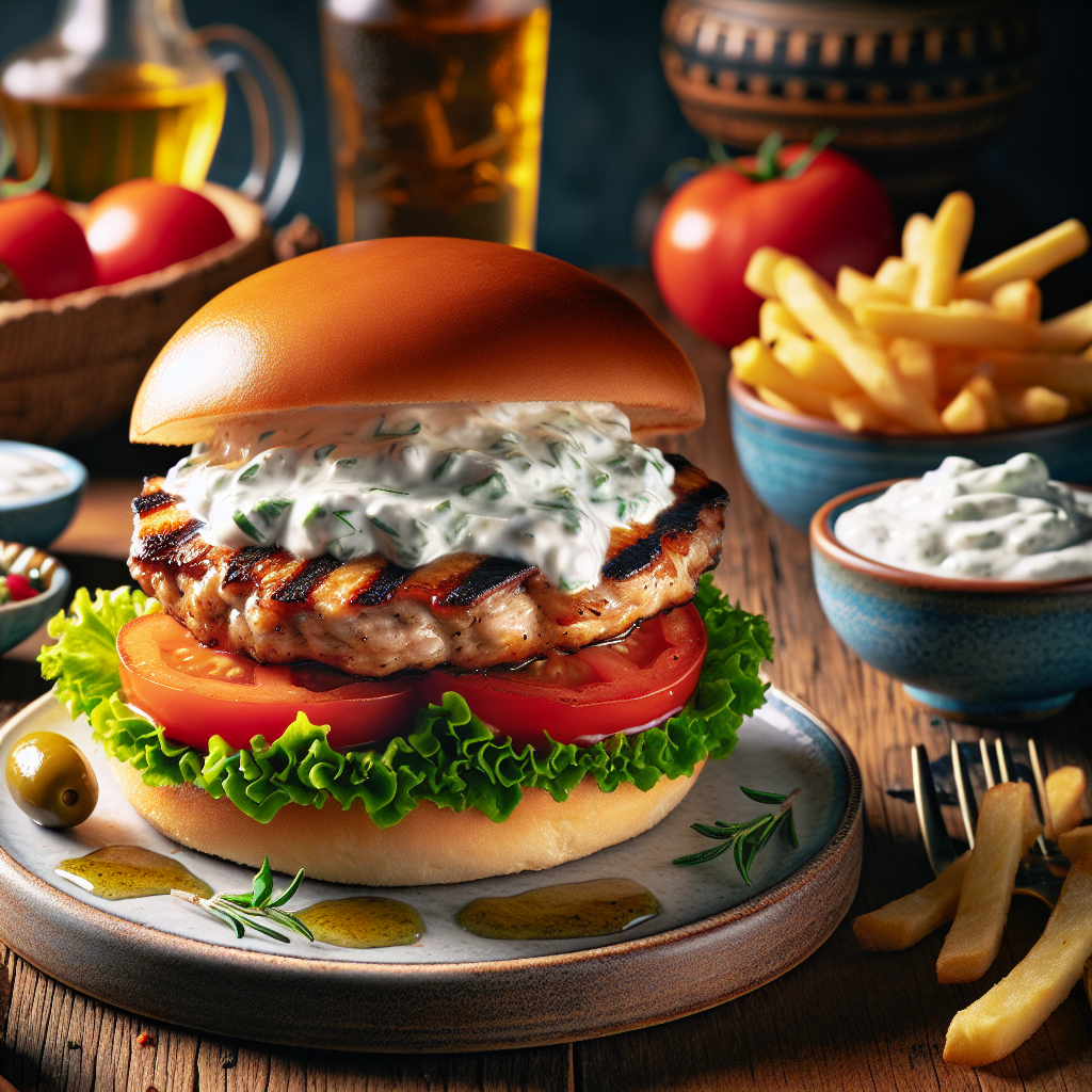 Greek Turkey Burger with Tzatziki Sauce Recipe