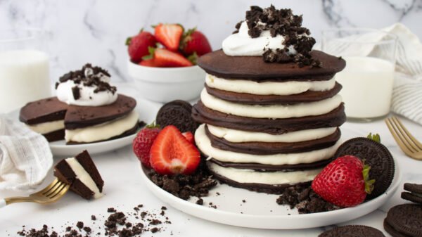 Indulge in the Ultimate Giant Oreo Stacked Pancakes Recipe!