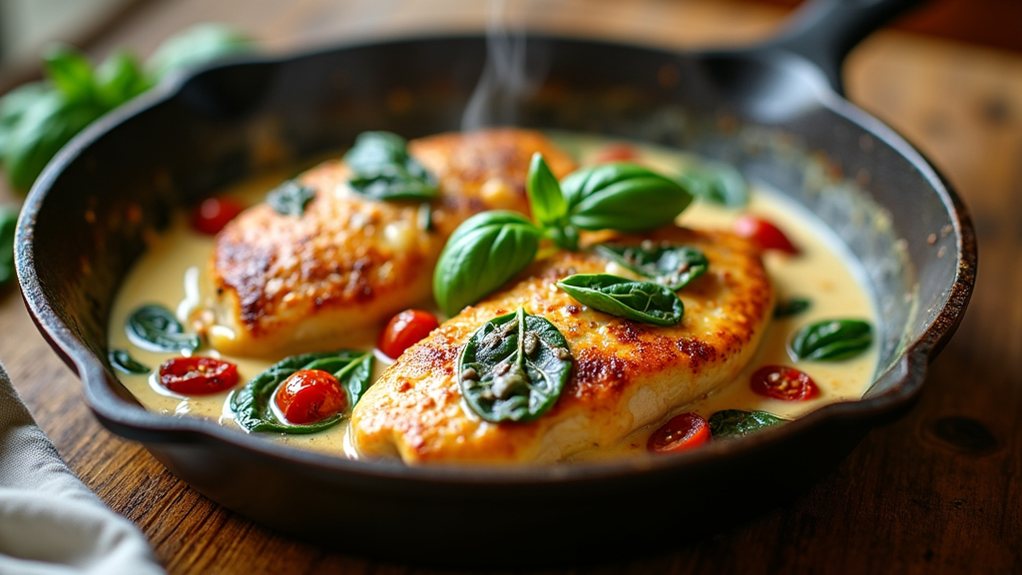 delicious creamy tuscan chicken